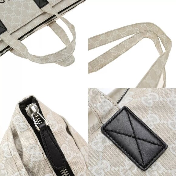 GUCCI Logo GG Pattern Museo Hand Tote Bag Canvas Leather Beige Italy 65EE039 - Picture 16 of 16